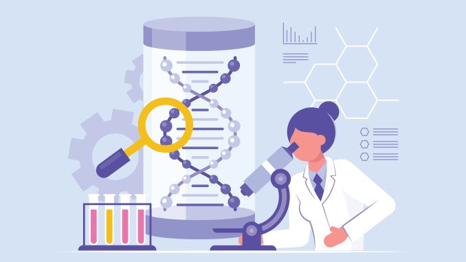 Flat,Design,Biotechnology,Concept,With,Scientist